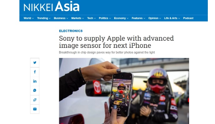 Apple iPhone 15 Pro sẽ được trang bị cảm biến thế hệ mới của Sony